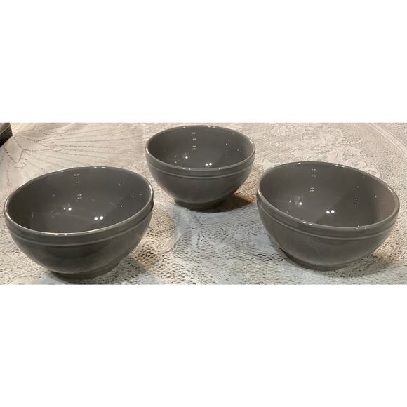 Lot of 3 Godinger Gatherings Gray Cereal Bowls 6” - Picture 1 of 9